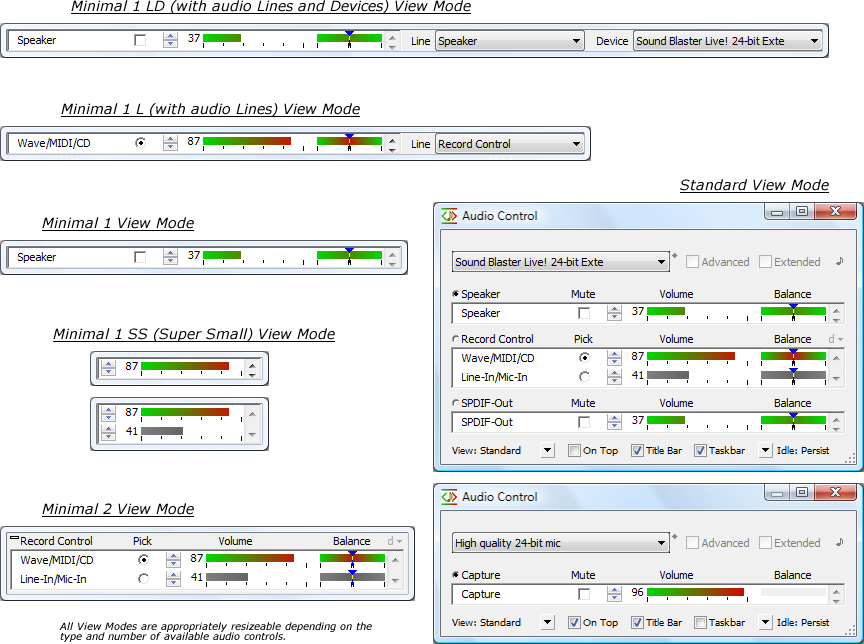 Screenshot #1 of Audio Control / Windows