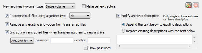 Convert Archives Converted Archives Properties Controls