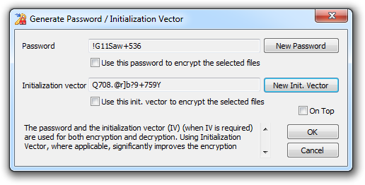 Encrypt Files Generate Password Initialization Vector